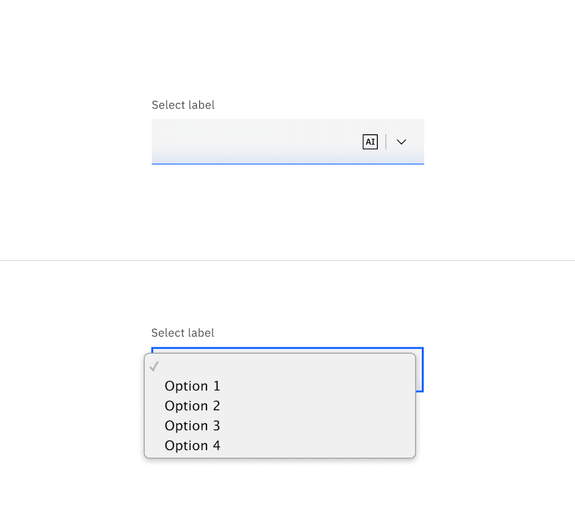 Enabled state of default select with AI presence